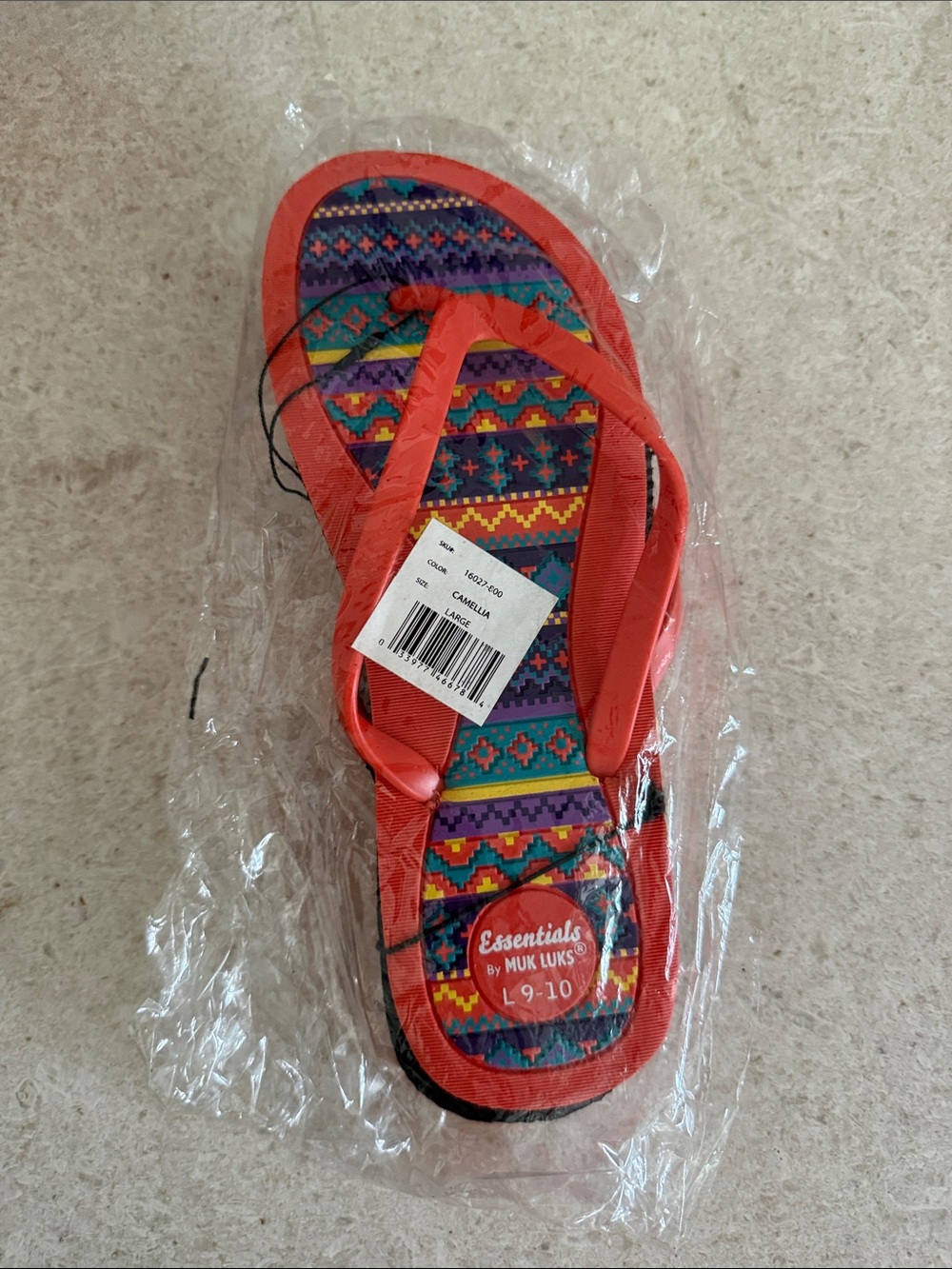 Muk Luks Coral Strap Women's Patterned Flip Flops